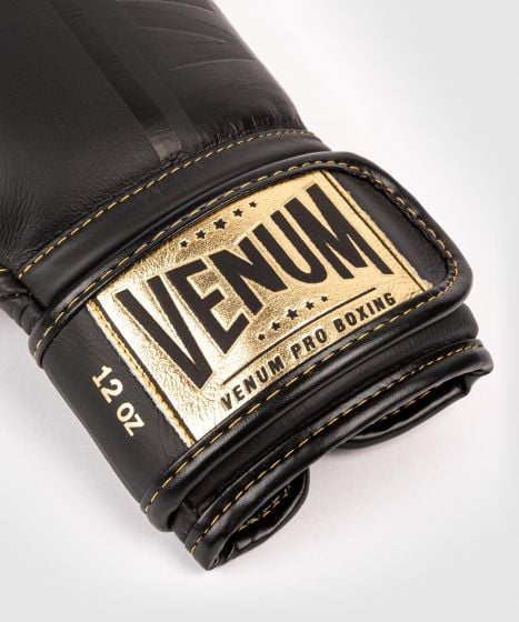 Gants de boxe pro Venum Shield - Velcro - Noir/Noir-Or