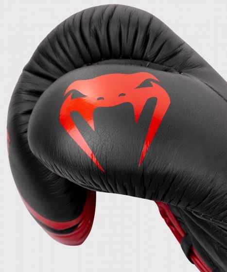 Venum Shield professionelle Boxhandschuhe - MIT SCHNÜRUNG - Schwarz/Rot