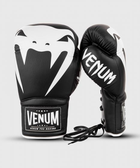 Venum Giant 2.0 professionelle Boxhandschuhe - MIT SCHNÜRUNG - Schwarz/Weiß