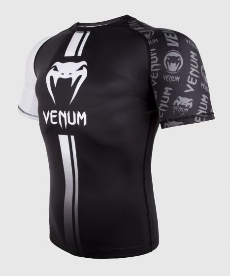 Venum Logos Rashguard - Korte mouwen - Zwart/Wit