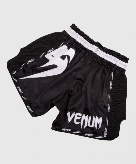 Pantalones Cortos de Muay Thai Venum Giant - Negro/Blanco