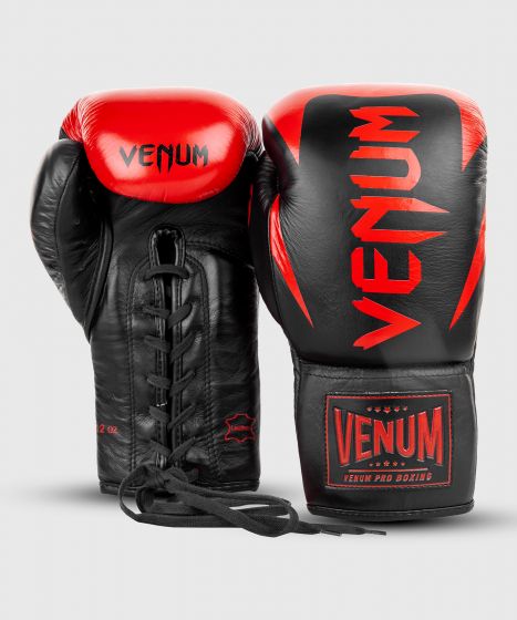 Guantes de Boxeo profesional Venum Hammer – Cordones - Negro/Rojo