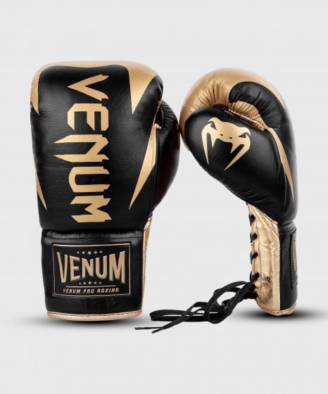 Guantoni da boxe professionali Venum Hammer – Lacci - Nero/Oro