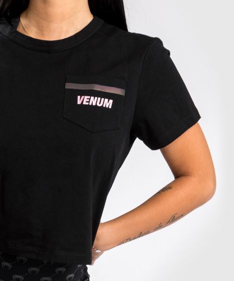 Venum Pink Pocket T-Shirt für Frauen – Schwarz/Rosa Gold