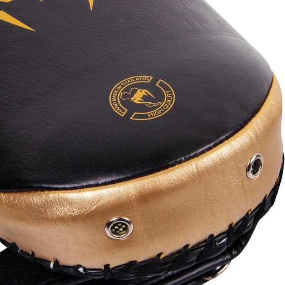 Venum Kick Pads Leather - Negro/Oro