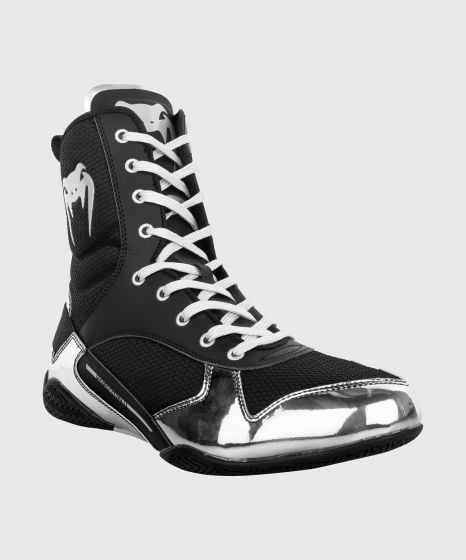Venum Elite Boxing Shoes - Black/Silver