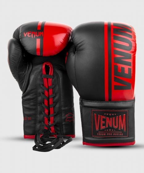 Guantes de Boxeo profesional Venum Shield – cordones - Negro/Rojo