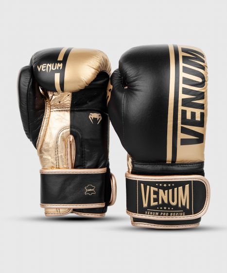 Gants de boxe pro Venum Shield - Velcro - Noir/Or