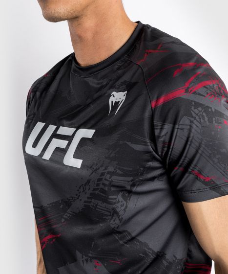 UFC Venum Authentic Fight Week 2.0 Dry-Tech T-Shirt  – Schwarz/Rot