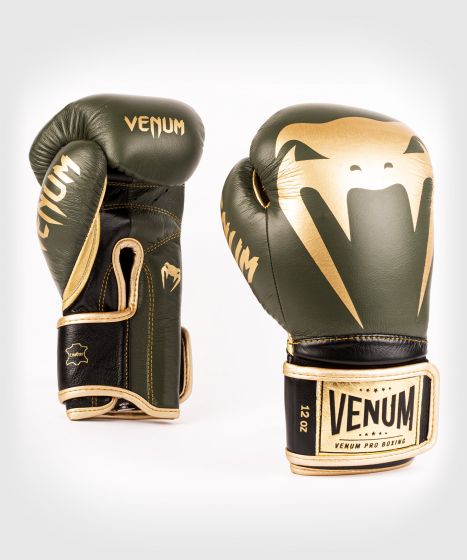 Venum Giant 2.0 professionelle Boxhandschuhe - Klettverschluss - Khaki/Gold
