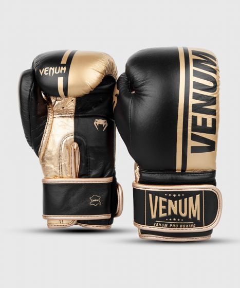 Venum Shield Pro Boxing Gloves Velcro - Black/Gold