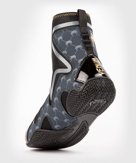 Venum Elite Evo Monogram Boxing Shoes – Black/Navy Blue