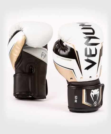 Venum Elite Evo Boxing Gloves - White/Gold